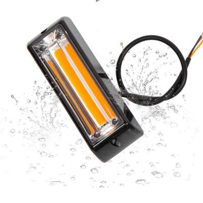 China DC 12v to 24v Amber Strobe Grille Light Head LED Alarm Outdoor Warning Light Bar Mount Universal Vehicles for sale