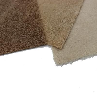 China Wholesale Brushed Sueded Knit Plain Dyed Striping Custom Sherpa Blanket 100% Polyester Sherpa Fleece Fabric for sale