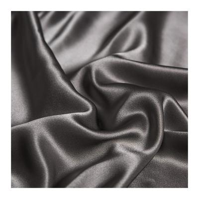 China 16/19/22/25/30/40MM Soft Anti Pill Gray Mulberry Silk Satin 100% Shiny Charmeuse Fabric for sale