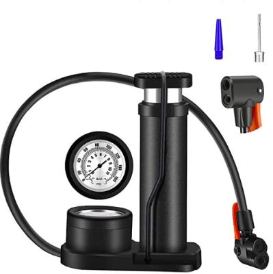 China Portable High Pressure Bike High Pressure Pump With Gauge Mini Air Foot Bicycle Tire Pump for sale