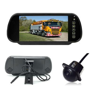 China 7 inch tft lcd shockproof car rear view mirror monitor IPS screen+ waterproof backup camera for sale