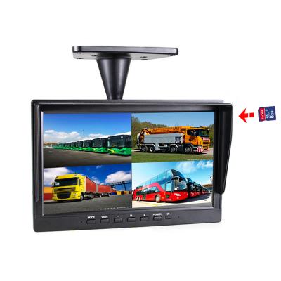 China 10.1 inch dvr stand lcd monitor quad video input bus truck accessories rearview waterproof/waterproof monitor for sale