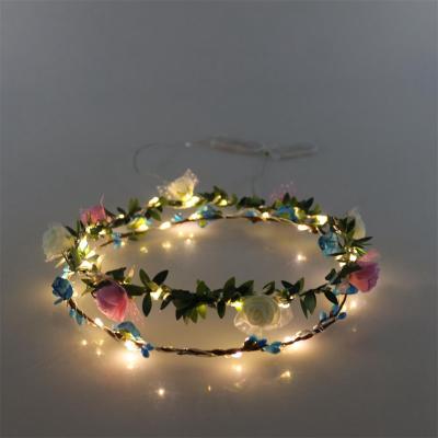 China Party& Festival Stuff Led Flashing Garland For Girls Gift, Flower Shape Lighting Led Flower Wreath for sale