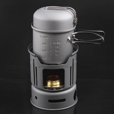 China Outdoor Camping Hiking Single Picnic Tableware 1-2 People Picnic Outdoor Portable Camping Carbonating Pot Carbonating Alcohol Traveling Stove for sale