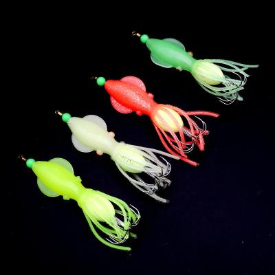 China Luminous/Casting Octopus Squid Hook Cuttlefish Baits Bionic Squid 110MM Strong Luminous 66G Roadbait Rocket Fishing Lures for sale