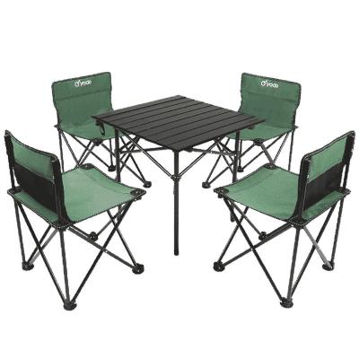 China Eco-freindly Aluminum Alloy Picnic Camping Five-piece Set Outdoor Portable Folding Table And Chairs for sale