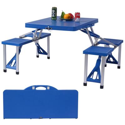 China Eco-freindly Folding Outdoor Camping Table Case Suitcase Barbecue Table And Chair Sets for sale