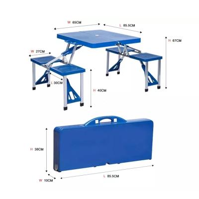 China Eco-freindly Easy Used Garden Picnic PP Table Frame Aluminum Folding Connected Tables And Chairs For Outdoor for sale