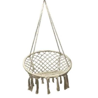 China Eco-freindly Hanging Rope Swing Chair Macrame Hammock Seat Columpio Indoor Outdoor Swing Patio Chair for sale