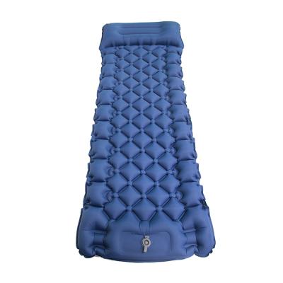 China Nylon Outdoor Protective TPU Air Cushion Folding Bed Travel Inflatable Ultralight Mat Sleep Pad With Pillows for sale