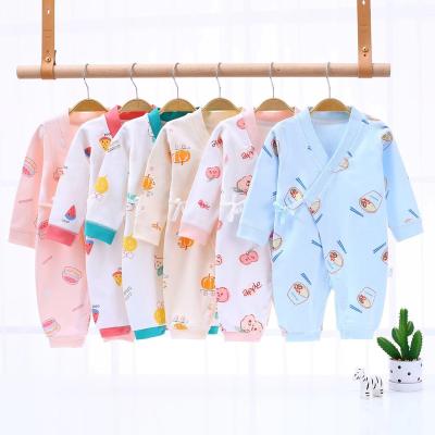 China Wholesale 100% Cotton Spot Baby Overalls Spring and Autumn Printed Baby Monk Crawling Clothes Newborn Cotton Clothes for sale