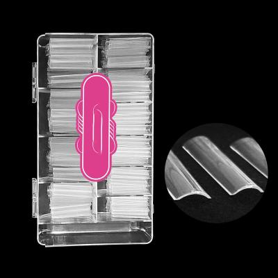 China Ruiya XXL Super Clear Hot Popular Extra Long Square Flat Nail Tips Box 500pcs Clear Natural No Curve Square Nail Tips for sale