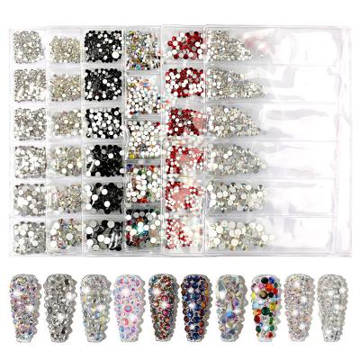 China Bags Super Glass Nail Art Rhinestones Nail Scrapbook Decorations Glitter Rhinestones ss3-ss10 Non HotFix FlatBack for sale