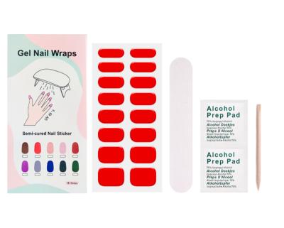 China New Hot Selling Eco-friendly UV Gel Non-toxic Ruiya Gel Semi Cured New Nail Strips Gel Nail Stickers Wholesale for sale