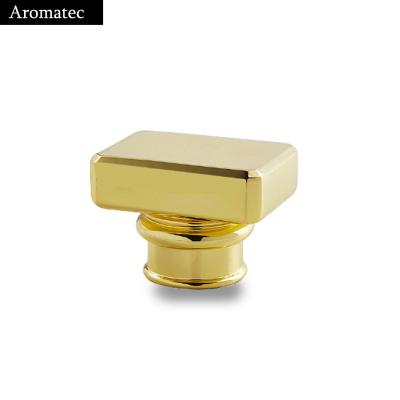 China Metal Perfume Lid Luxury Golden Zamac Cap Customized Square Cap For Perfume Bottle for sale