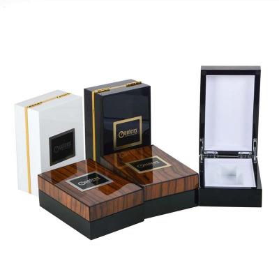 China Recycled Wooden Materials Logo Printing Luxury Wood Perfume Box Custom Perfume Perfume Bottle Storage Gift Box for sale