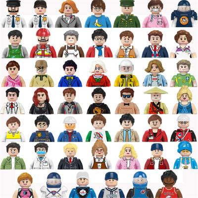 China DIY PLAY 3D Family Figures Set Building Blocks City Worker Firefighter Doctor Dolls Bricks Educational Toys For Kids Birthday Gift 8014 for sale