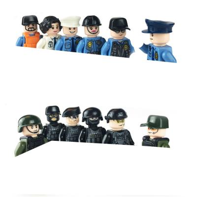 China DIY PLAY 3D Family Figures Set Building Blocks City Worker Firefighter Doctor Dolls Bricks Educational Toys For Kids Birthday Gift 8018 for sale