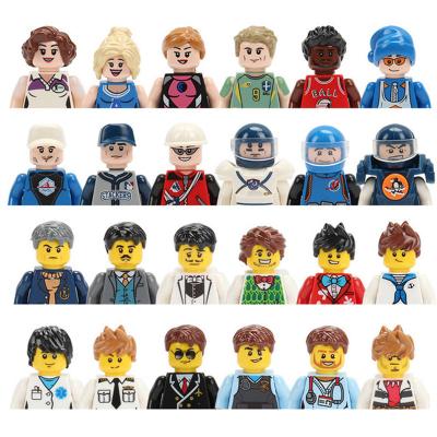 China DIY PLAY 3D Family Figures Set Building Blocks City Worker Firefighter Doctor Dolls Bricks Educational Toys For Kids Birthday Gift LW005 for sale