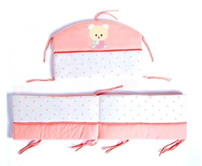 China bay crib bumpers / baby bumper for playpen, pink and blue with printed patterns and embroidery for sale