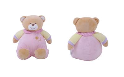 China 25CM Baby bear / baby cuddly bear / brown bear with pink and blue body with embroidery on chest for sale