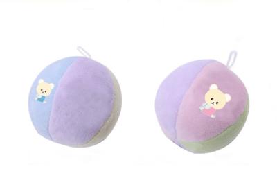 China Baby ball with rattle / soft ball for baby with embroidery/ 2 colors for boy and girl for sale