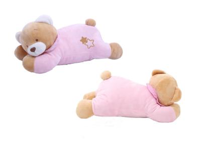 China 35CM Baby lying bear / brown lying bear / baby bear/ baby sleeping friends / pink and blue bear with embroidery for sale