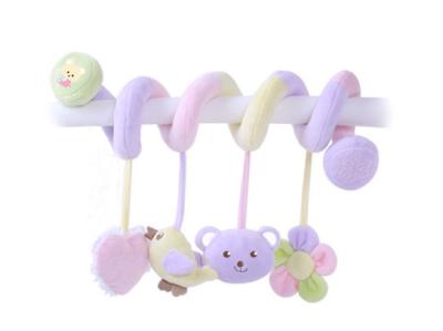 China Baby crib spiral activity toy / flutter and link friend / baby soft bed toy / pink, purple, green color swing toy for sale