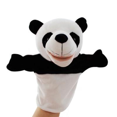 China 25CM Panda hand puppet / Panda hand puppet gift for kids / black and white color with plastic eyes for sale