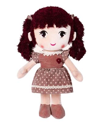 China 25CM Fashion dolls with polka dots dress with lace decoration/ rag dolls for girls / kids, brown, dark green dolls for sale