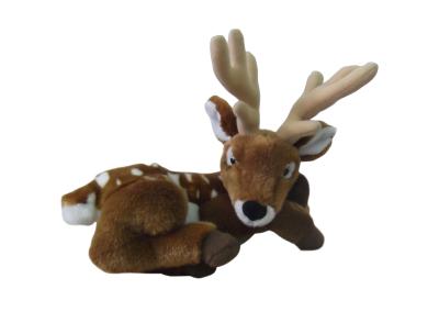 China 8'' lying brown Cervus nippon plush stuffed toy with white spots for sale