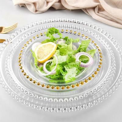 China Viable Wholesale Clear Glass Charger Plates With Stub for sale