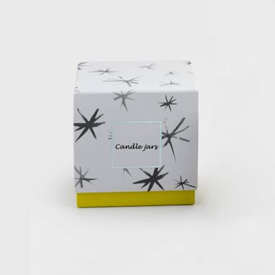 China Luxury Recycled Materials Sliver Candle Box Marble Candle Packaging Candle With Lid And Box for sale