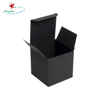 China Recycled materials luxury custom matte black kraft paper candl box packaging candle box for sale