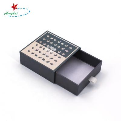 China Honghui Recycled Materials Printing Custom Logo Luxury Drawer Jewelry Packaging Box With Logo for sale