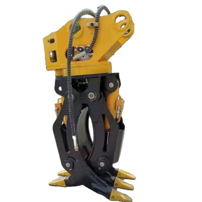 China High Durability Professional Attachment Factory Excavator 360 Degree Rotating Wood Grabber for sale