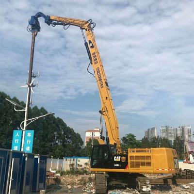 China High durability suitable for pressing and pulling 12/15/18m steel plate pile excavator with extended arm for sale