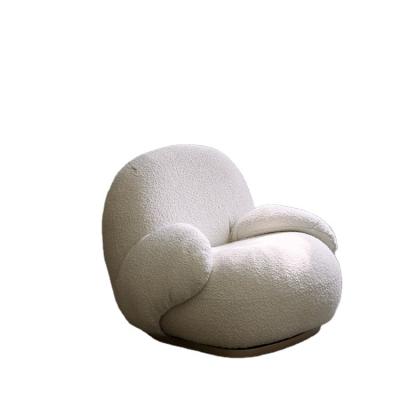 China New Design Fashion Tufted Lambswool Fabric Single Sofa Customized Chairs For Living 360 Piece Sofas for sale