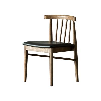 China MODERN OEM Restaurant Furniture Dining Chair Wishbone Wood With PU Leather Leg Solid Wood Chair for sale