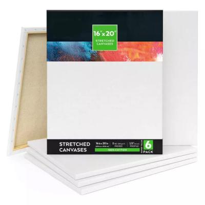 China Inkjet Printing Wholesale 6 Pcs 16x20 Inch 380g Stretch Artist Oil Proof Painting Canvases Set For Art Paint for sale