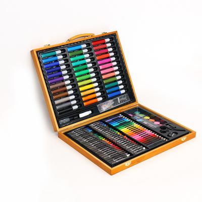 China Painting/Drawing Children Drawing Painting Art Kit Box Customized 150 Pcs Wooden Box Set For Children Drawing for sale