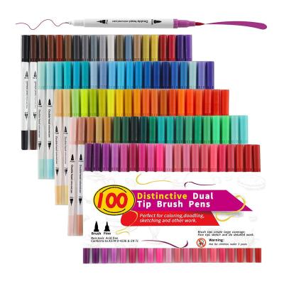 China 100 Colors Tip Sketch Art Marker Watercolor Painting/Drawing Dual Brush Pen Set Study Drawing Sketch Paint Markers For DIY for sale