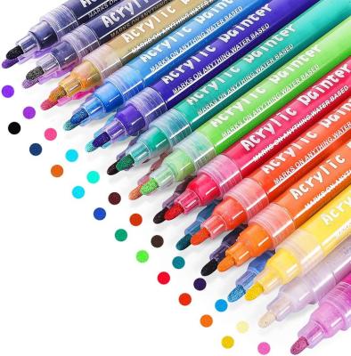 China Diy Pen Kits Wholesale 24 Colors Premium Waterproof Permanent Acrylic Paint Art Marker Pen 265*166*120mm for sale