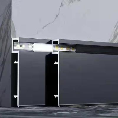 China Contemporary Wholesale Aluminum Alloy Led Skirting Board Light Baseboard Floor Lighting Accessories for sale