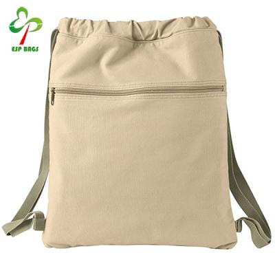 China None Old Fashion Canvas Fabric Large Zipper Bags Backpacks, Large Drawstring Backpack Bag for sale