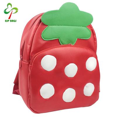 China Strawberry Bag Kids Toddler Strawberry Bag, PU Leather School Bags For Kids, Super Cute Backpack For Kids for sale