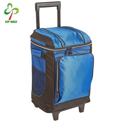 China Foldable 42 Box Cart Cooler Bag Cart Cooler Bag On Wheels , Picnic Soft Lunch Wheeled Cart for sale