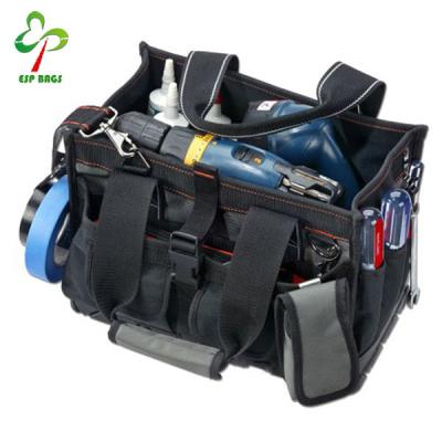 China Open Top Tool Tote Bag Electrician Tool Tote Bag,Remove Shoulder Strap Multi-Pockets Tool Bag For Plumbers for sale