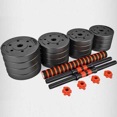 China Wholesale Adjustable Exercise Muscle Cement Dumbbell Barbell Set Home Gym 10kg 15kg 20kg 30kg 40kg for sale