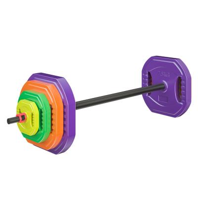 China Cheap Eco-friendly Home Indoor Home Barbell Bumper High Quality Bodybuilding Weightlifting Bodybuilding Barbell Set Commercial Color for sale